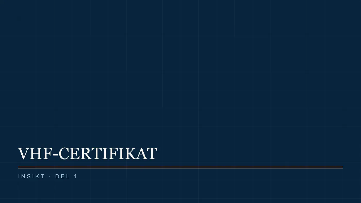 Grafisk illustration av MMSI-nummer och radiotillstånd för VHF ombord