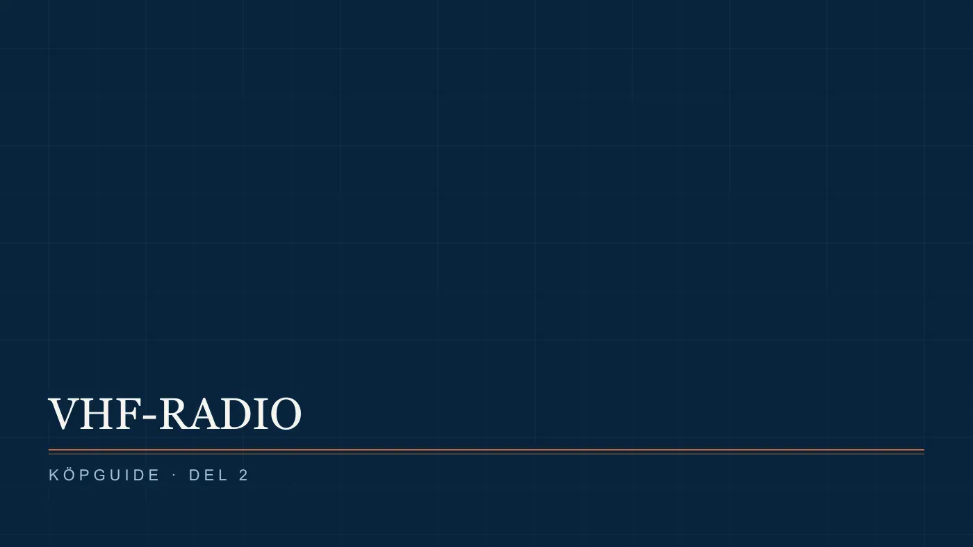 Illustration i testprotokollstil till guiden om vhf radio